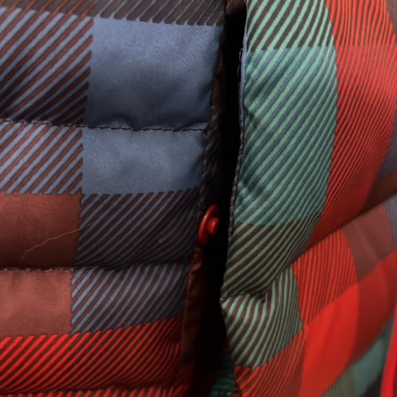 Lands' End Red/Blue Plaid 600 Down Insulated FullZip Puffer Vest Women’s Large - Picture 5 of 11